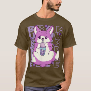 Camiseta Kawaii perro lindo bebe leche de burbuja corgi beb