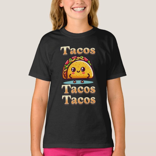 Camiseta Kawaii Personalizado Tacos (Anverso)