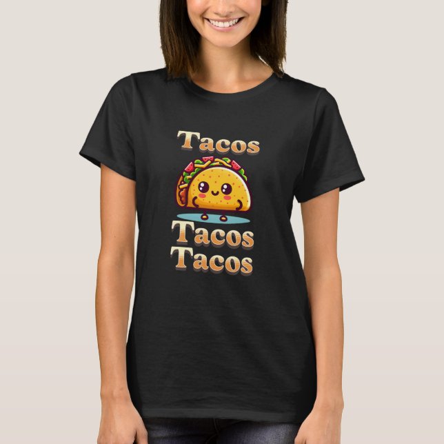 Camiseta Kawaii Personalizado Tacos (Anverso)
