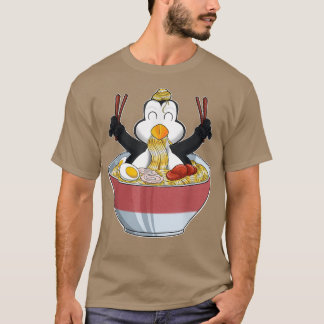 Camiseta Kawaii Pingüino Japonés Ramen Noodles I Otaku Anim