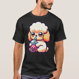 Camiseta Kawaii Poodle Dog Anime Boba Tea Bubble Milk Tea K