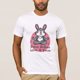 Camiseta Kawaii practica el yoga de conejo divertido posa r