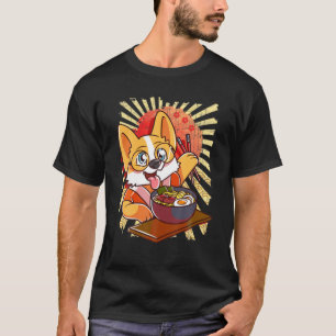 Camiseta Kawaii Puppys Ramen Bowl Gracioso Perro de fideos