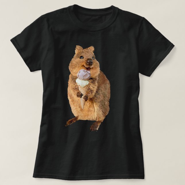 Camiseta kawaii quokka comiendo helado cono (Diseño del anverso)