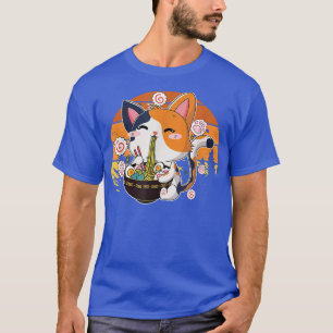 Camiseta Kawaii Ramen Cat Anime Japonés Neko Noodle Funny