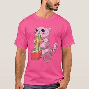 Camiseta Kawaii Ramen Cat, Kawaii Mecha Robot, gato come ra