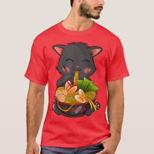 Camiseta Kawaii Ramen Cat, un anónimo anime japonés con fid