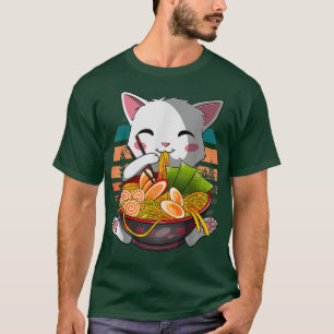 Camiseta Kawaii Ramen Cat, un anónimo anime japonés con fid