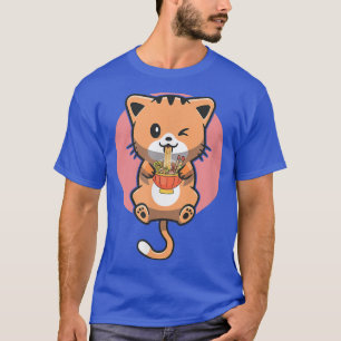 Camiseta Kawaii Ramen Cute Anime Gatos Ramen Bowl Japonés N