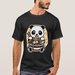 Camiseta Kawaii Ramen Cute Anime Panda Fideos Japoneses Asi