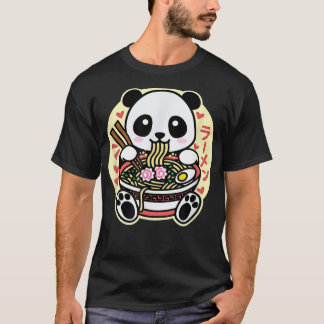 Camiseta Kawaii Ramen Cute Anime Panda Fideos Japoneses Asi