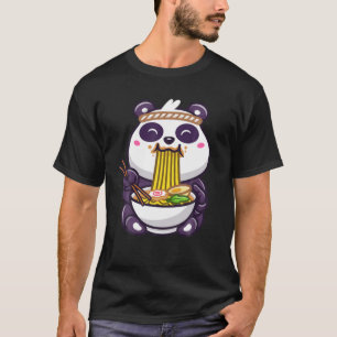 Camiseta Kawaii Ramen Cute Anime Panda Otaku Fideo Japonés