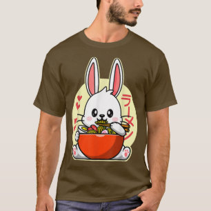Camiseta Kawaii Ramen Cute Easter Bunny Rabbit Japonés Noo