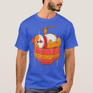 Camiseta Kawaii Ramen Cute Perro Anime Corgi Fideos Japones