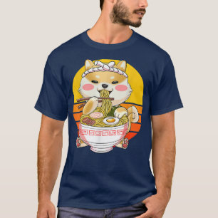 Camiseta Kawaii Ramen Cute Perro Anime Corgi Fideos Japones