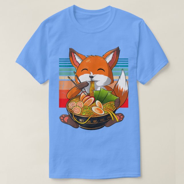 Camiseta Kawaii Ramen Fox, un anime divertido de los fideos (Diseño del anverso)