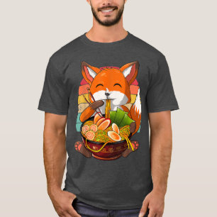 Camiseta Kawaii Ramen Fox, un anime divertido de los fideos