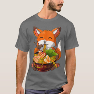 Camiseta Kawaii Ramen Fox, un anime divertido de los fideos