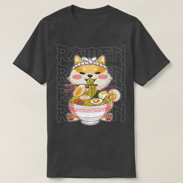 Camiseta Kawaii Ramen Japonés Anime Noodles Cute Hedgehog (Diseño del anverso)