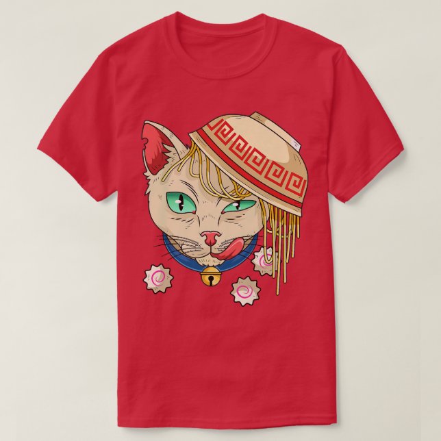 Camiseta Kawaii Ramen Japonés Noodles Bowl Ramen Cat  (Diseño del anverso)
