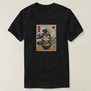 Camiseta kawaii ramen japonés nutria asiática de uñas peque