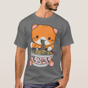 Camiseta Kawaii Ramen Kitty Cat Anime Vaporwave A