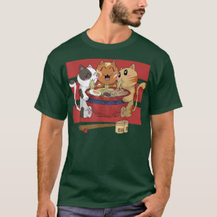 Camiseta Kawaii Ramen Noodl Japanes Comida Ramen Gato Poder