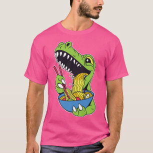 Camiseta Kawaii Ramen Noodle Trex Dinosaur Anime Para Hombr