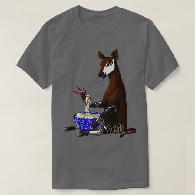 Camiseta Kawaii Ramen Noodles Okapi (Diseño del anverso)