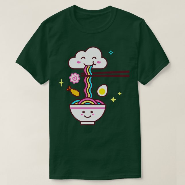 Camiseta Kawaii Ramen Rainbow (Diseño del anverso)