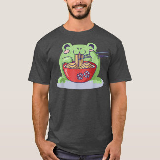 Camiseta Kawaii Rana rubor Ramen Bowl Foodie japonés Cu
