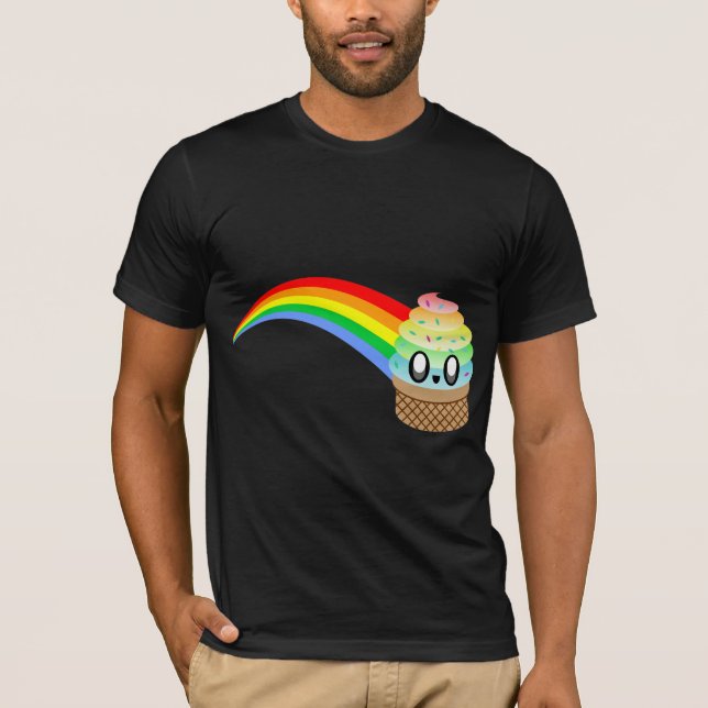 Camiseta Kawaii Rave Ice Cream Cone Rainbow (Anverso)