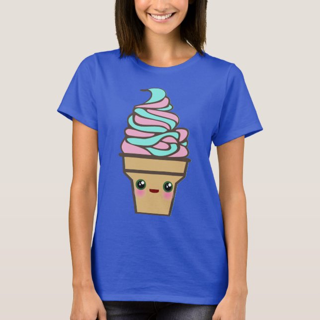 Camiseta Kawaii Rave Ice Cream Cone Rainbow Tie Dye (Anverso)