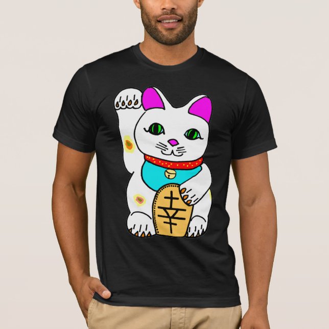 Camiseta Kawaii Rave Lucky Cat Maneki Neko (Anverso)