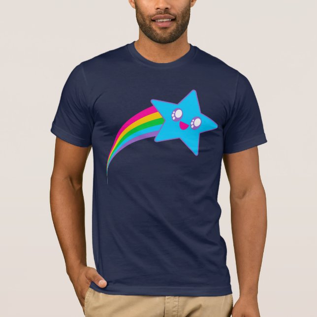 Camiseta Kawaii Rave Neon Star Rainbow (Anverso)