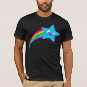 Camiseta Kawaii Rave Neon Star Rainbow