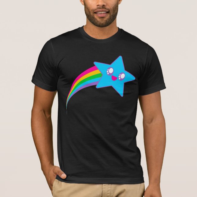 Camiseta Kawaii Rave Neon Star Rainbow (Anverso)