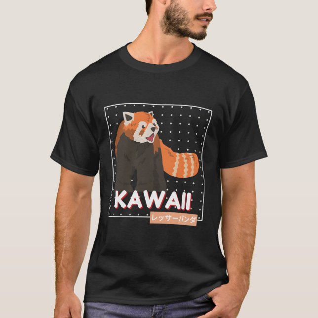 Camiseta Kawaii Red Panda Otaku Kawaii Anime Estilo Japonés (Anverso)