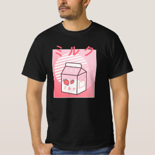 Camiseta Kawaii Retro De Vaca Japonesa De Fresa