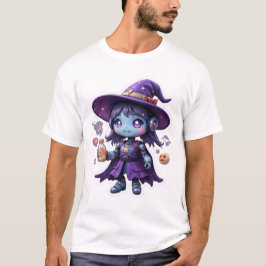 Camiseta Kawaii Robot Witch Chica Cute Sci-Fi Sorceress Tee