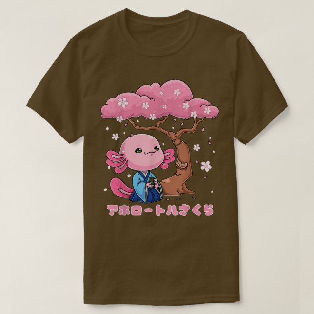 Camiseta Kawaii Sakura Aolotl Japonés Sakura Aolotl Cherry (Diseño del anverso)