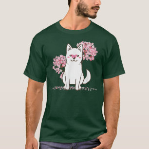 Camiseta Kawaii Sakura japonesa florece cerezo kishu perro