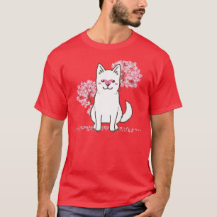 Camiseta Kawaii Sakura japonesa florece cerezo kishu perro