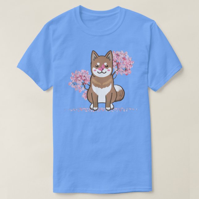 Camiseta Kawaii Sakura japonesa florece cerezo Shikoku perr (Diseño del anverso)