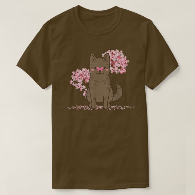 Camiseta Kawaii Sakura, la flor de cerezo japonesa Kai Ken  (Diseño del anverso)