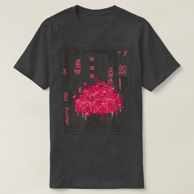 Camiseta Kawaii Sakura Tree Katana Anime Manga (Diseño del anverso)