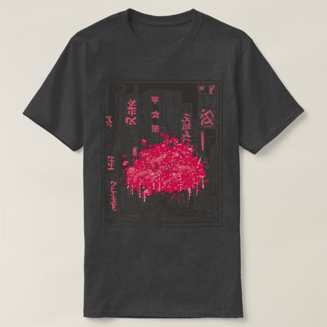 Camiseta Kawaii Sakura Tree Katana Anime Manga (Diseño del anverso)