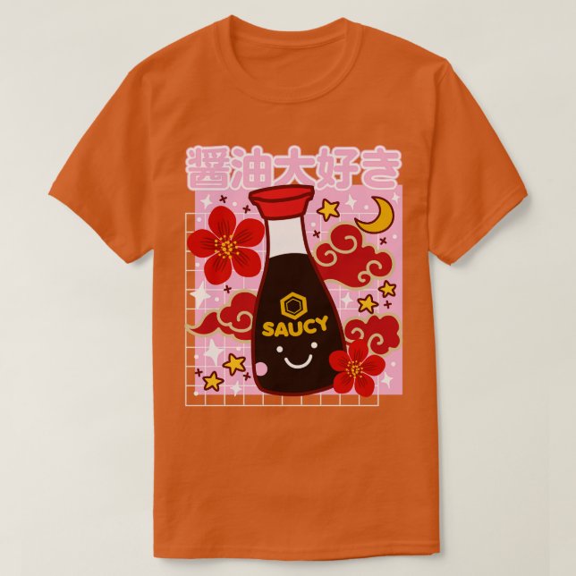 Camiseta Kawaii Salsa de soja Cute me encanta el tocón japo (Diseño del anverso)