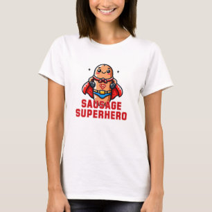 Camiseta Kawaii Sausages: Arte de carne divertida