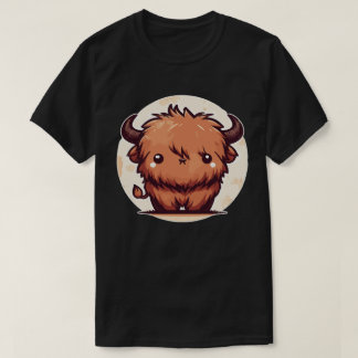 Camiseta Kawaii Scottish Hairy Highland Cow